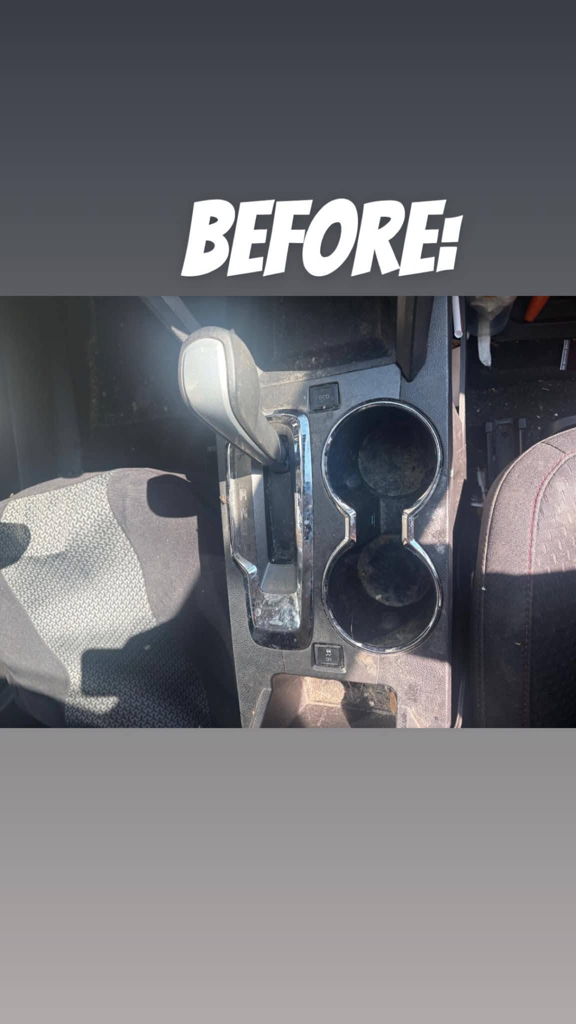 Center console before detailing